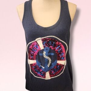 Juicy Couture Sequined Nautical Tank